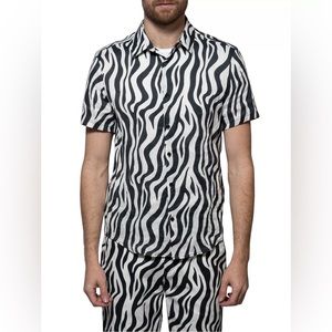 Craig Zebra Button-Front Shirt